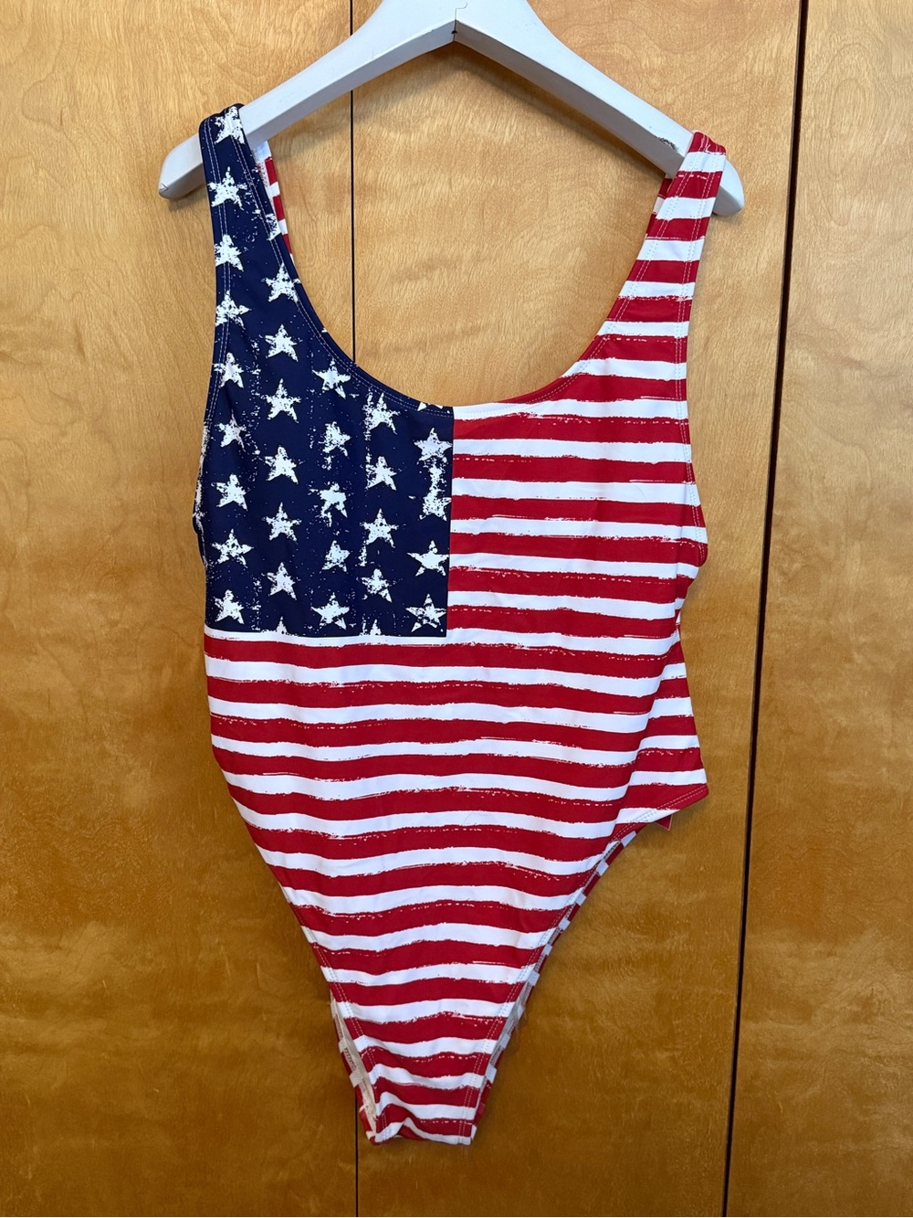USA American Flag One-Piece Swimsuit women Size XL